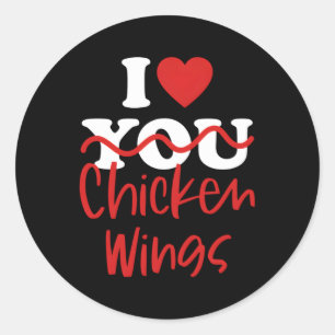 Pegatina Redonda Me encantan las alas de pollo