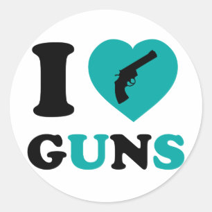 Pegatina Redonda Me encantan las armas