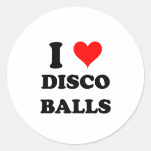 Pegatina Redonda Me encantan las bolas de disco