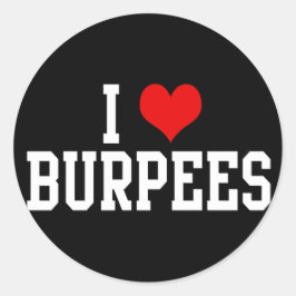 Pegatina Redonda Me encantan las Burpees, el fitness