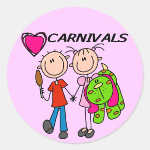 Pegatina Redonda Me Encantan las Camisetas y Regalos de Carnaval