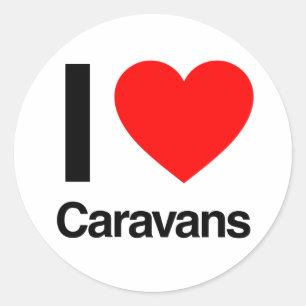 Pegatina Redonda me encantan las caravanas