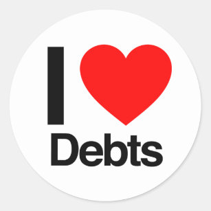 Pegatina Redonda me encantan las deudas