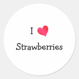 Pegatina Redonda Me encantan las fresas