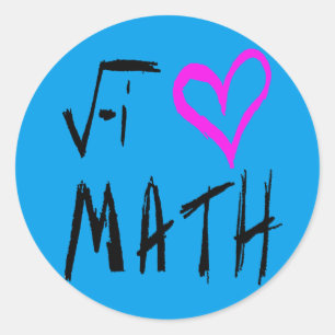 Pegatina Redonda Me encantan las matemáticas