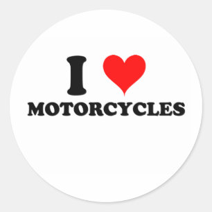 Pegatina Redonda Me encantan las motocicletas