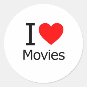 Pegatina Redonda Me encantan las películas