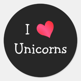 Pegatina Redonda Me encantan las Unicornios