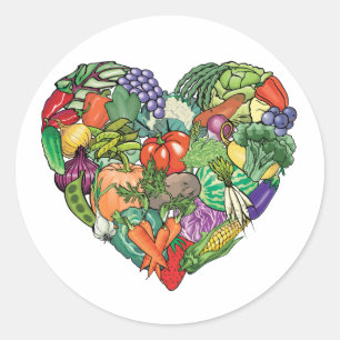 Pegatina Redonda Me encantan las verduras