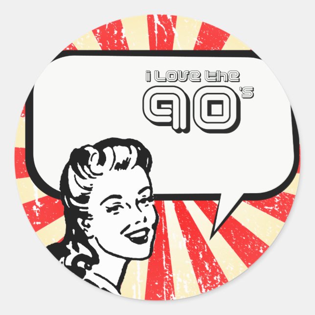 PEGATINA REDONDA ME ENCANTAN LOS 90 (Anverso)