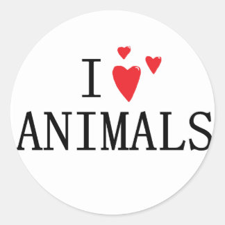 Pegatina Redonda Me encantan los animales