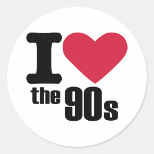 Pegatina Redonda Me encantan los años 90