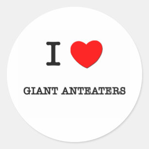 Pegatina Redonda Me encantan los ANTEATROS GIGANTES