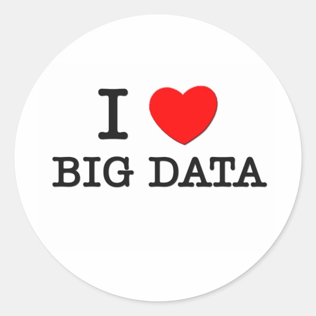 Pegatina Redonda Me encantan los Big Data (Anverso)