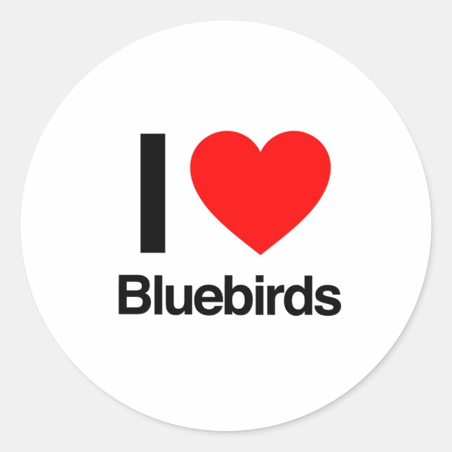 Pegatina Redonda me encantan los bluebirds (Anverso)