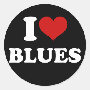 Pegatina Redonda Me encantan los Blues