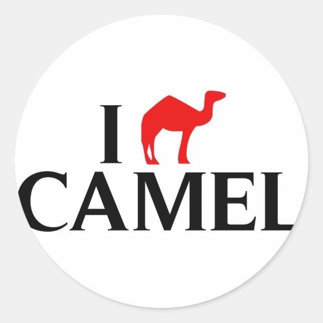 Pegatina Redonda Me encantan los camellos (Anverso)
