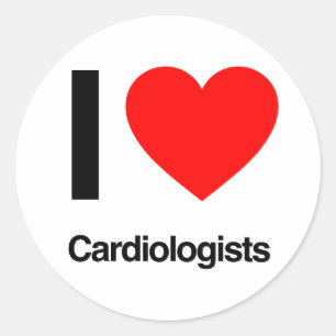 Pegatina Redonda me encantan los cardiólogos