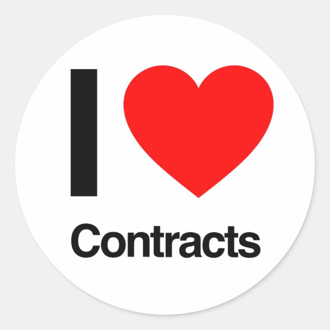 Pegatina Redonda me encantan los contratos (Anverso)
