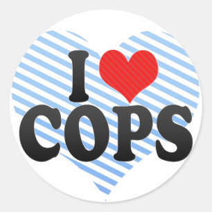 Pegatina Redonda Me encantan los COPS