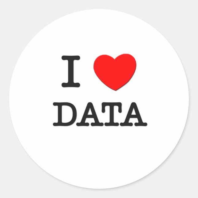 Pegatina Redonda Me encantan los datos (Anverso)