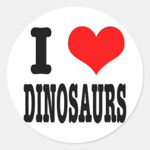 Pegatina Redonda Me encantan los dinosaurios