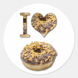 Pegatina Redonda Me encantan los donuts