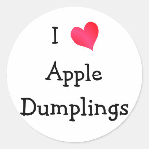 Pegatina Redonda Me encantan los Dumplings de Apple