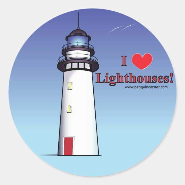 Pegatina Redonda ¡Me Encantan Los Faros! (Anverso)