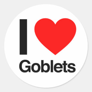 Pegatina Redonda me encantan los goblets