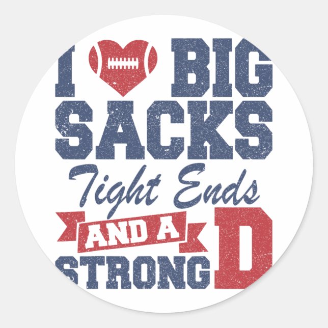 Pegatina Redonda Me Encantan Los Grandes Sacos Los Fines Fuertes Y  (Anverso)