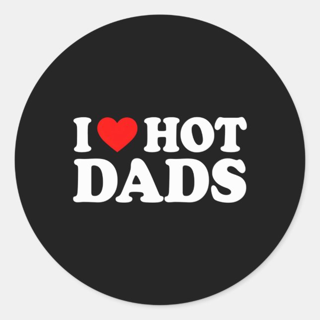 Pegatina Redonda Me encantan los Hot Dads (Anverso)