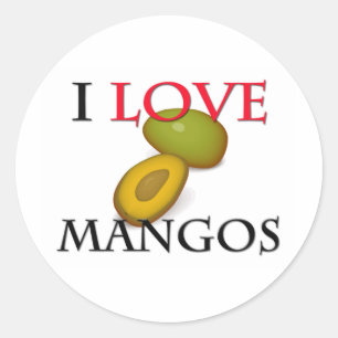 Pegatina Redonda Me encantan los mangos