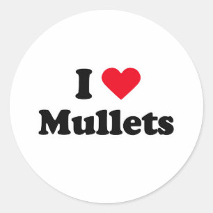 Pegatina Redonda Me encantan los mullets
