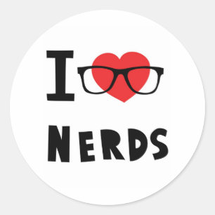 Pegatina Redonda Me encantan los nerds