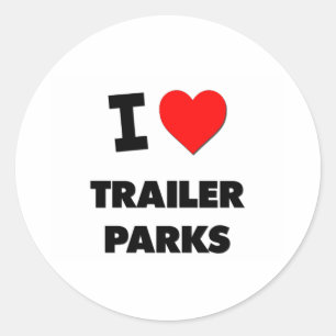 Pegatina Redonda Me encantan los Parques Trailer