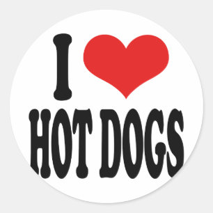Pegatina Redonda Me encantan los perros calientes