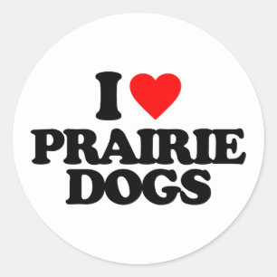 PEGATINA REDONDA ME ENCANTAN LOS PERROS DE PRAIRIE