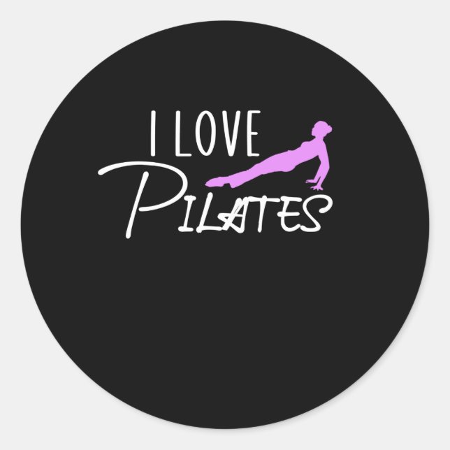 Pegatina Redonda Me encantan los pilates (Anverso)