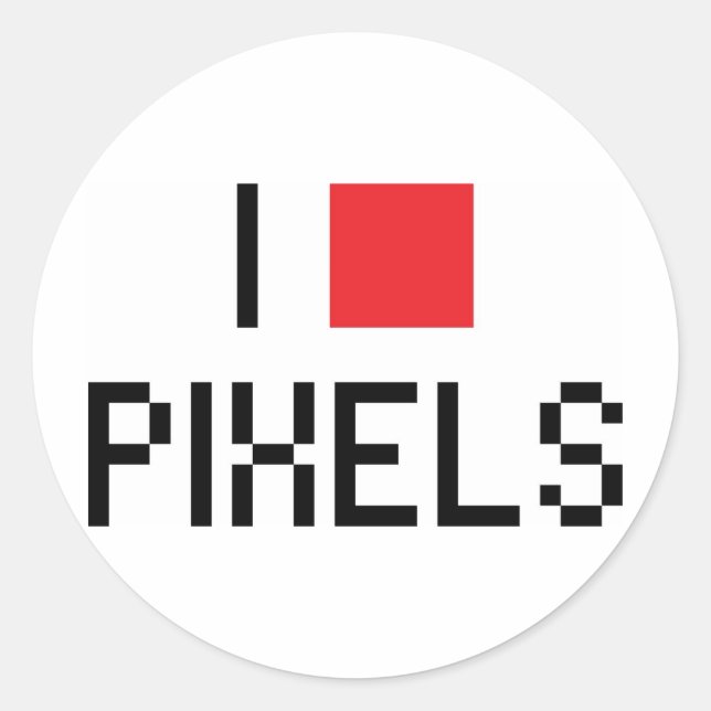 PEGATINA REDONDA ME ENCANTAN LOS PIXELS (Anverso)