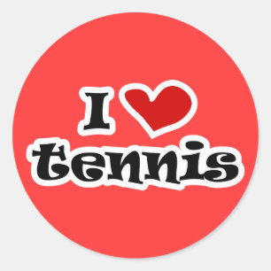 Pegatina Redonda Me encantan los regalos de tenis y los camisetas c