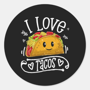 Pegatina Redonda Me Encantan Los Tacos T Shirt Cinco De Mayo Hombre