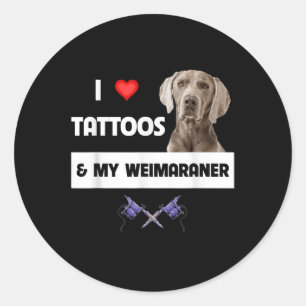 Pegatina Redonda Me Encantan Los Tatuajes Y Mi Padre De Perro De We