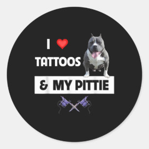 Pegatina Redonda Me Encantan Los Tatuajes Y Mi Padre De Pittie Perr