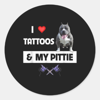 Pegatina Redonda Me Encantan Los Tatuajes Y Mi Padre De Pittie Perr