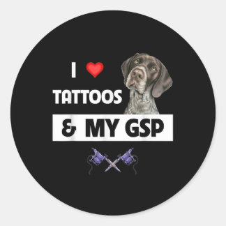 Pegatina Redonda Me Encantan Los Tatuajes Y Mi Punto De Corto Plazo