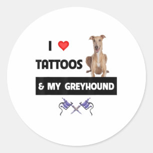 Pegatina Redonda Me Encantan Los Tatuajes Y Mi Tatuaje De Perro De