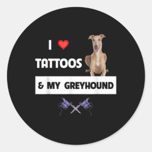 Pegatina Redonda Me Encantan Los Tatuajes Y Mi Tatuaje De Perro De