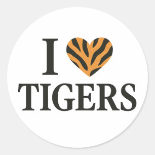 Pegatina Redonda Me encantan los Tigres