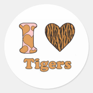 Pegatina Redonda Me encantan los tigres